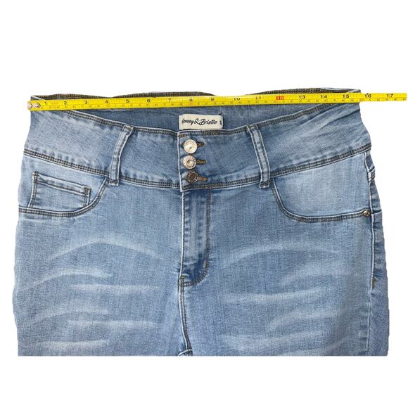 Womens Skinny Jeans Sz 16 Med-Light Wash High Rise Whisker Honey & Bristle - Picture 6 of 8